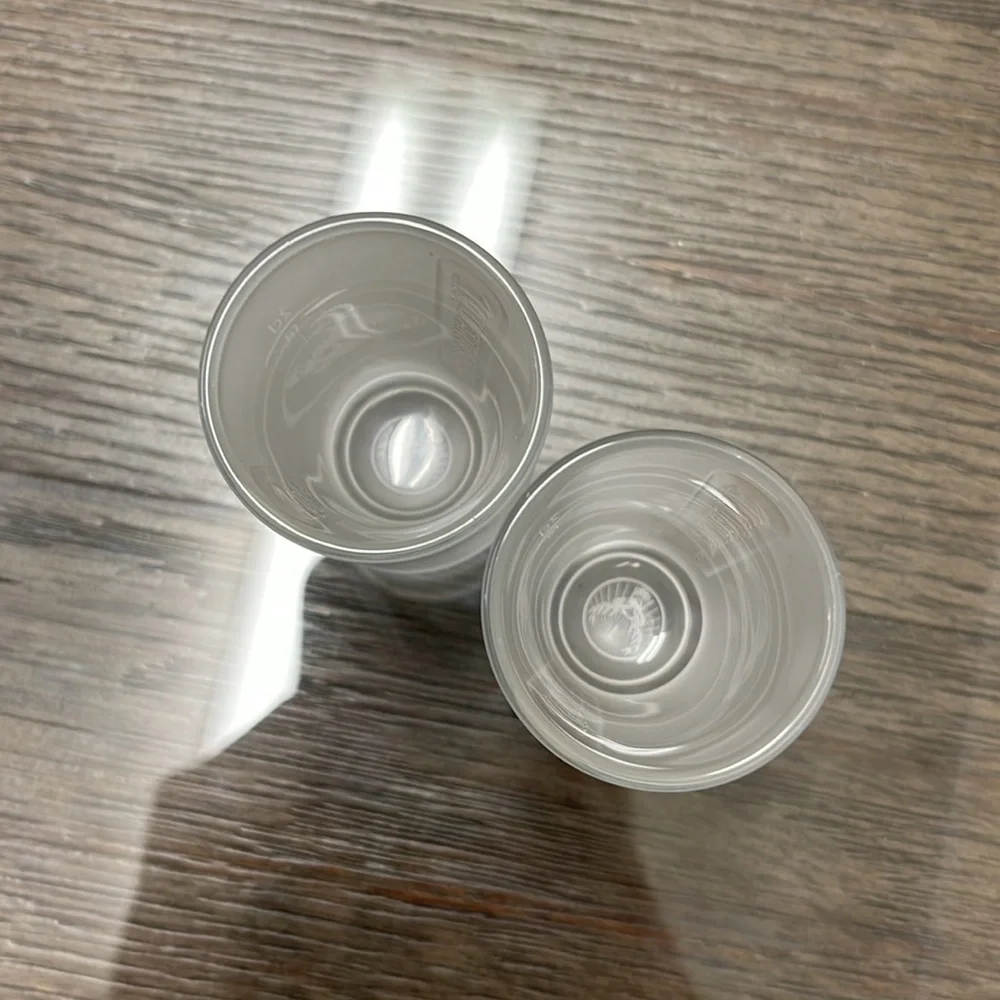 Pair of Embossed Jagermeister Frosted Glass 1 fl. oz Shot Glasses Barware Bar